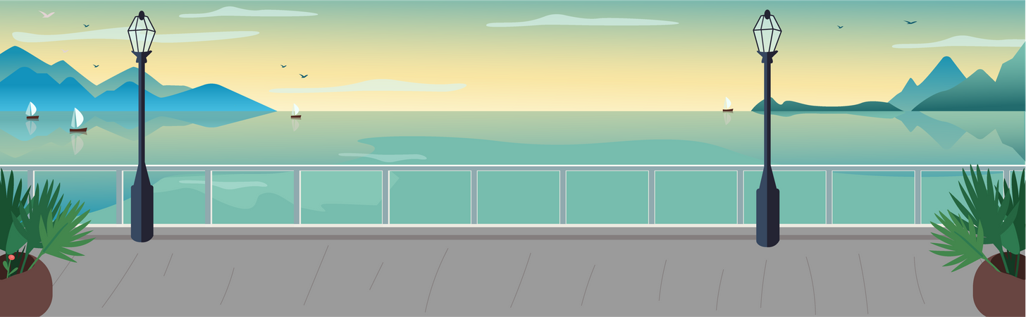 Straße am Seebad  Illustration