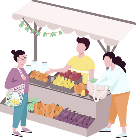 Straßenbauernmarkt im Freien  Illustration