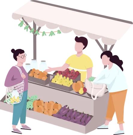 Straßenbauernmarkt im Freien  Illustration