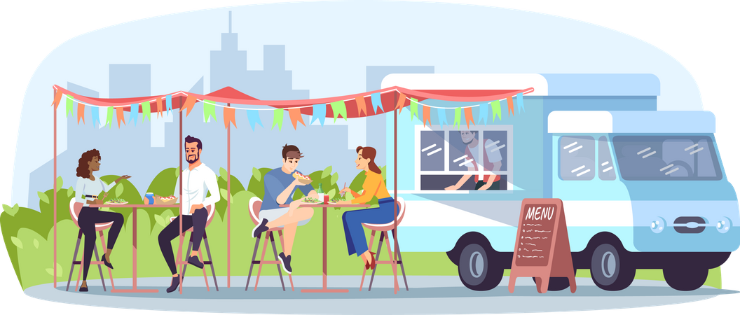 Straßencafé  Illustration