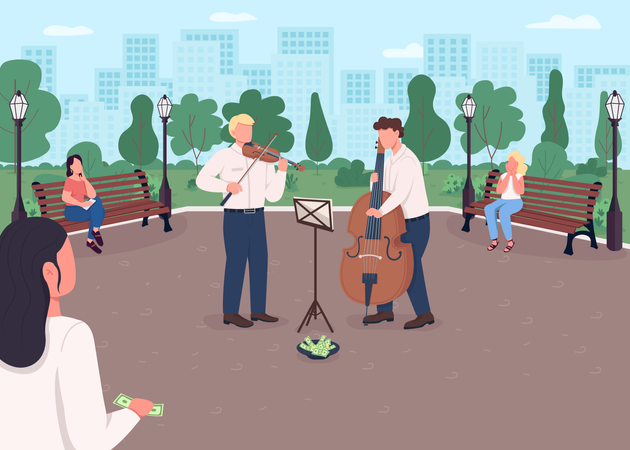 Straßenmusikband  Illustration