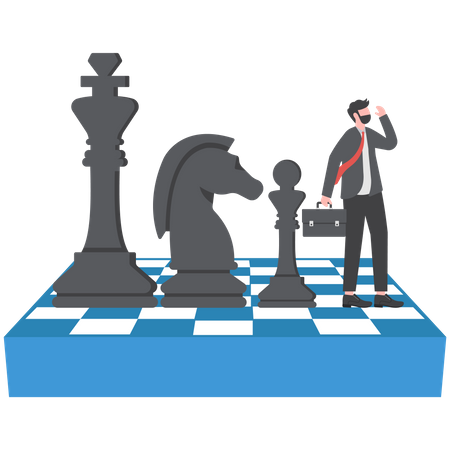 Strategic thinking to win business competition  Illustration