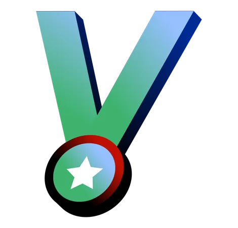 Highlighting Success And Strategic Planning This Icon With A V Shaped Medal Symbolizes Victory In Competitive Environments Like Business Or Sports Illustration