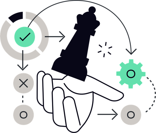 Homme faisant une stratégie commerciale  Illustration