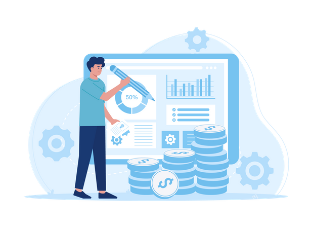 Stratégie pour augmenter les bénéfices de l'entreprise avec quelques idées  Illustration