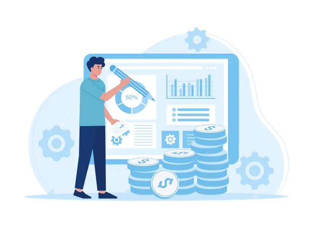 Stratégie pour augmenter les bénéfices de l'entreprise avec quelques idées  Illustration