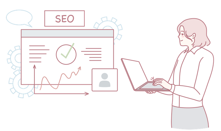 Stratégie SEO complète et approche analytique pour réussir en ligne  Illustration