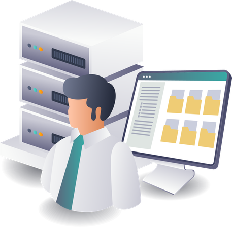 Strategien für das Geschäftsdatenmanagement auf Cloud-Servern  Illustration