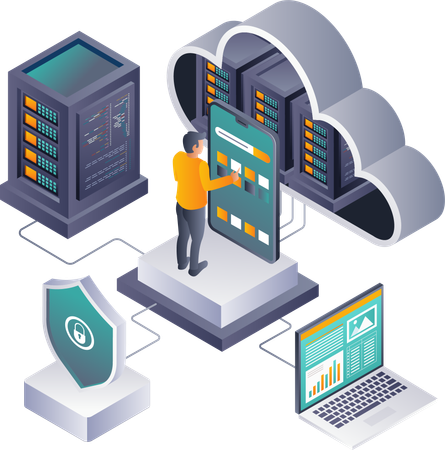 Strategien zur Verwaltung der Cloud-Server-Infrastruktur  Illustration