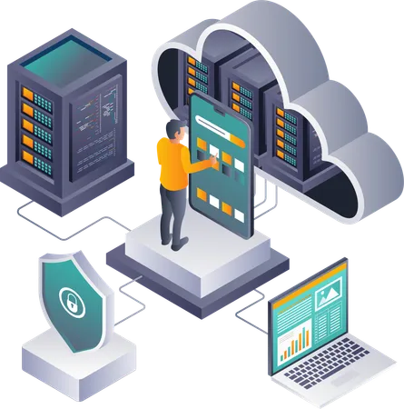 Strategien zur Verwaltung der Cloud-Server-Infrastruktur  Illustration