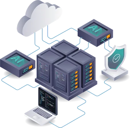 Stratégies basées sur l'IA pour sécuriser les serveurs cloud  Illustration