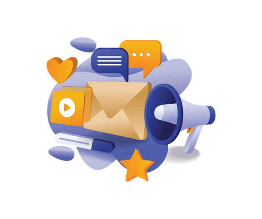 Strategy email marketing campaign  Illustration