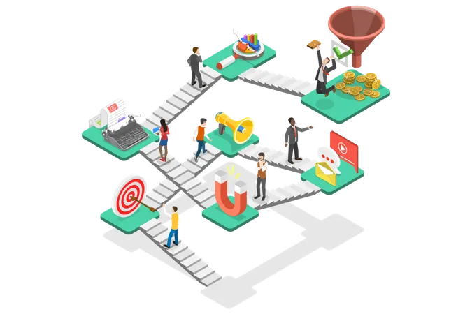 Strategy marketing process Illustration
