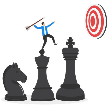 Strategy to achieve target,Business achievement, improvement goal, success target or career growth concept  Illustration