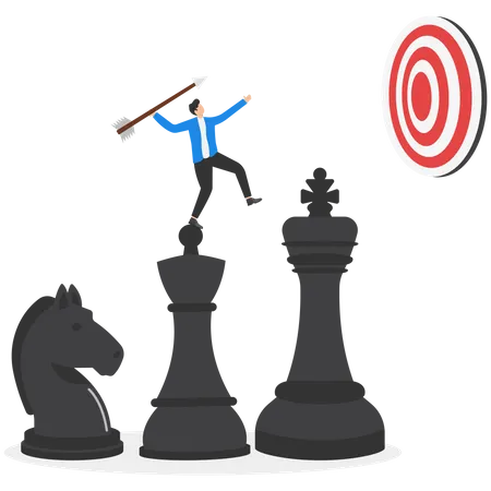 Strategy to achieve target,Business achievement, improvement goal, success target or career growth concept  Illustration