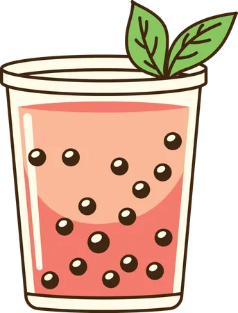 Strawberry bubble tea  Illustration