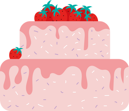 Strawberry cake Illustration
