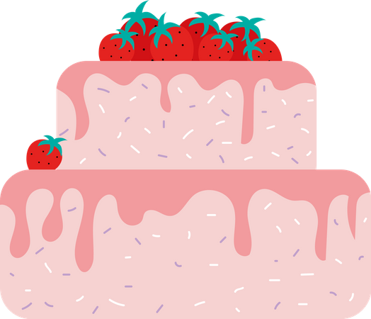 Strawberry cake  Illustration