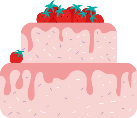 Strawberry cake  Illustration