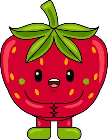 Strawberry Mascot character  Illustration