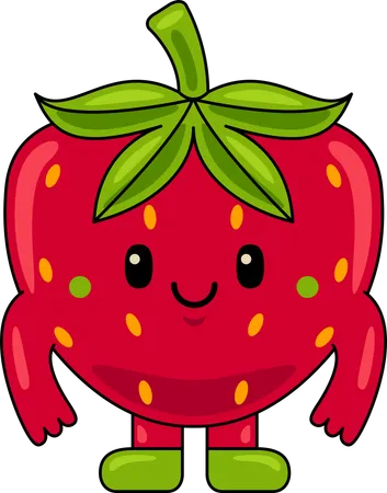 Strawberry Mascot  Illustration