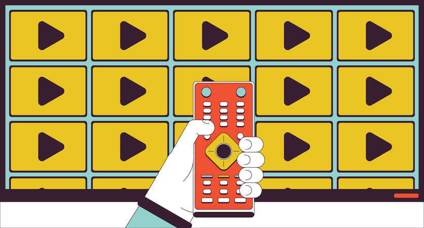 Streaming media on tv  Illustration