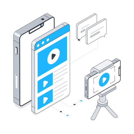 Diffusion en continu mobile  Illustration