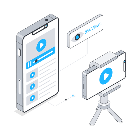 Diffusion en continu mobile  Illustration