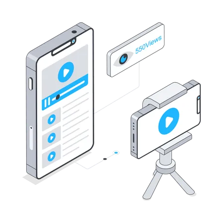 Diffusion en continu mobile  Illustration