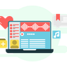 illustrations of online music player