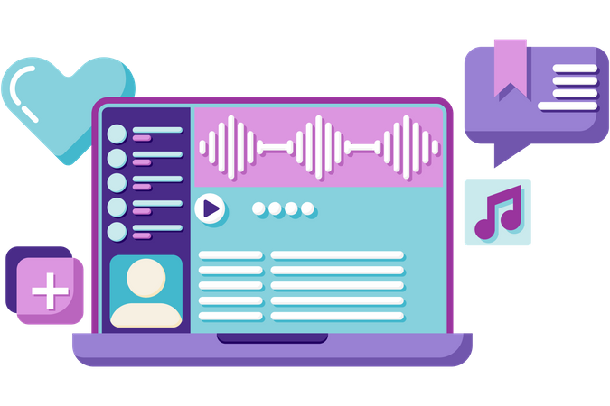 Streaming music player  Illustration