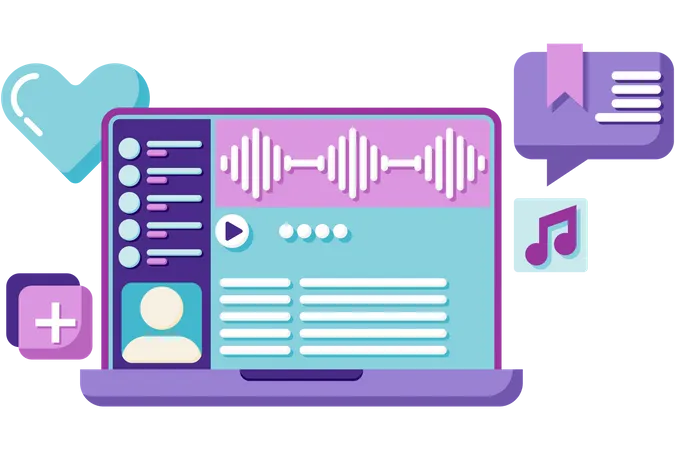 Streaming music player  Illustration