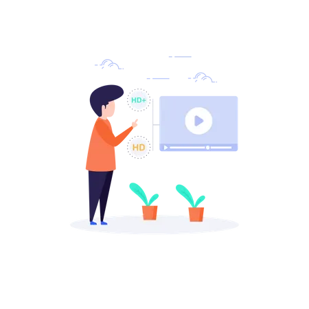 Streaming video online in alta qualità video  Illustration