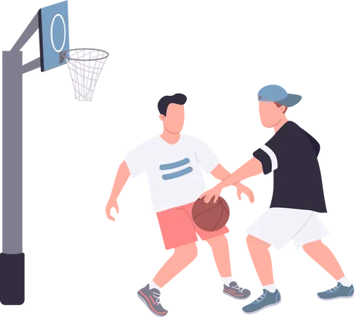 Street basketball players Illustration