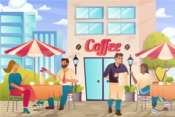 Street cafe Illustration