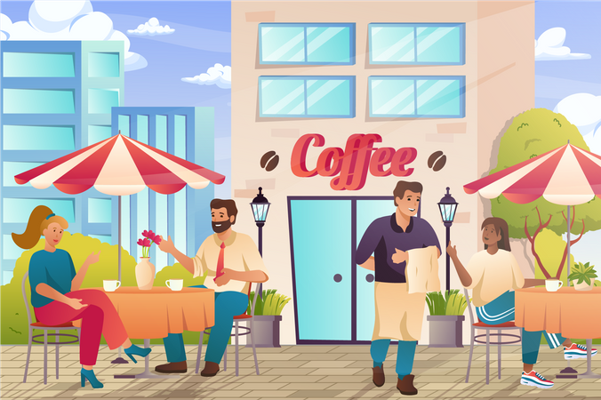 Street cafe  Illustration