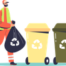trash collector service illustration free download