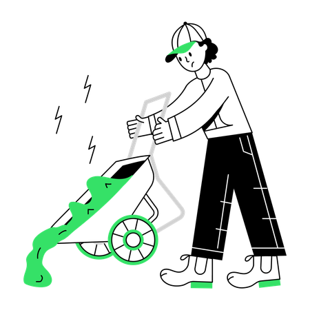 Street Cleaner with cleaning equipment  Illustration