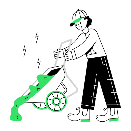 Street Cleaner with cleaning equipment  Illustration