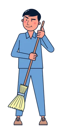 Street cleaner worker  Illustration