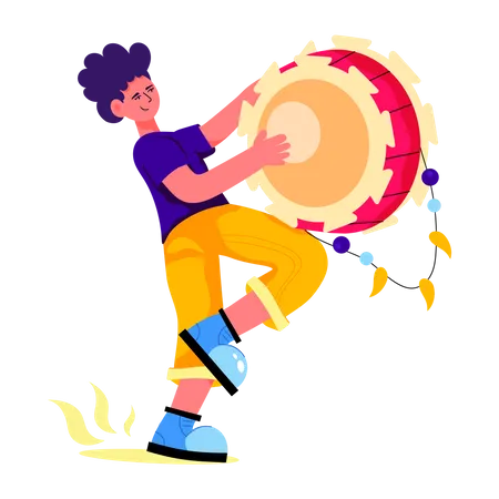 Street Drummer  Illustration