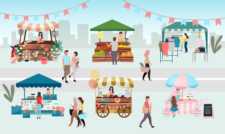 Street fair  Illustration