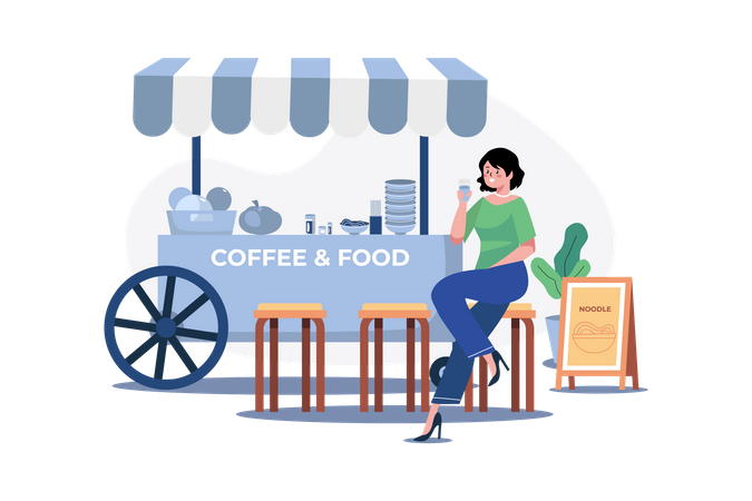 Street food cafe Illustration