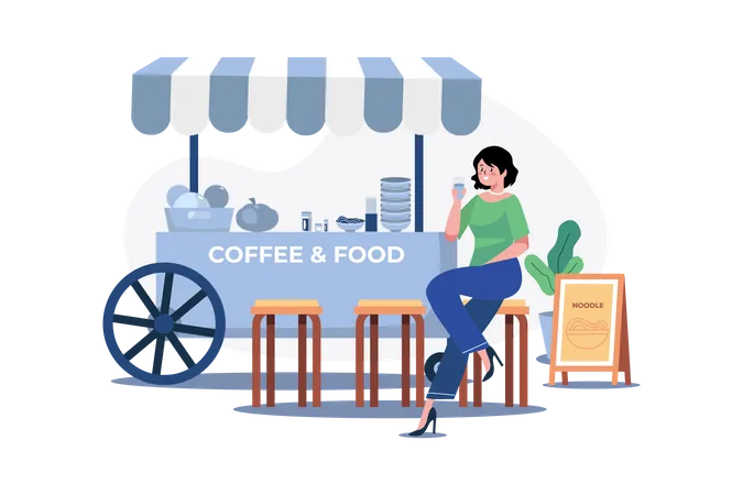 Street food cafe Illustration
