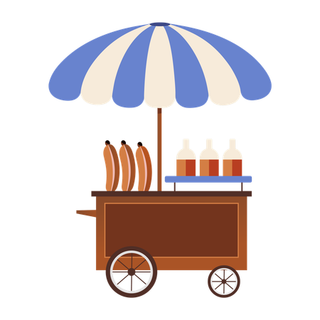 Street food cart  Illustration