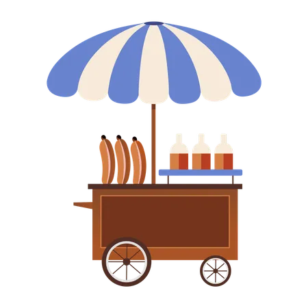 Street food cart  Illustration