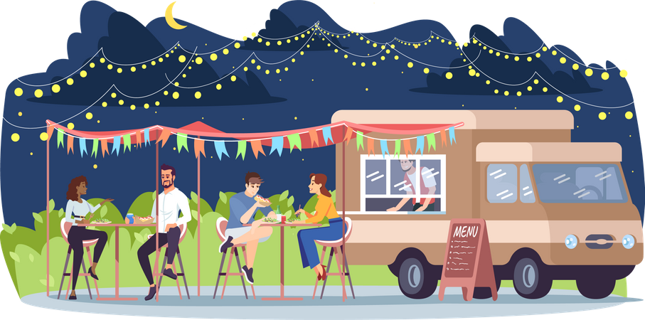 Street food restaurant  Illustration