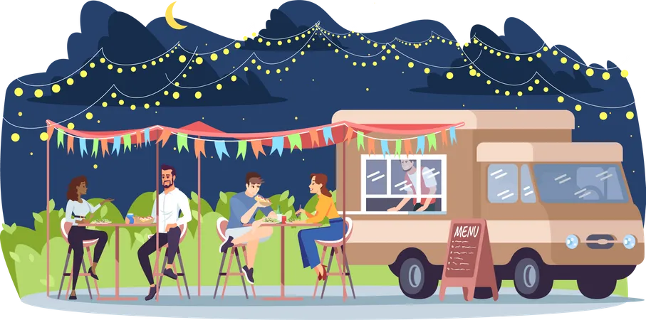 Street food restaurant  Illustration