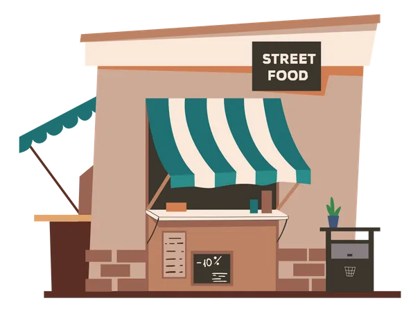 Street Food Shop Illustration