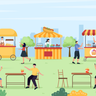 street food court illustrations free
